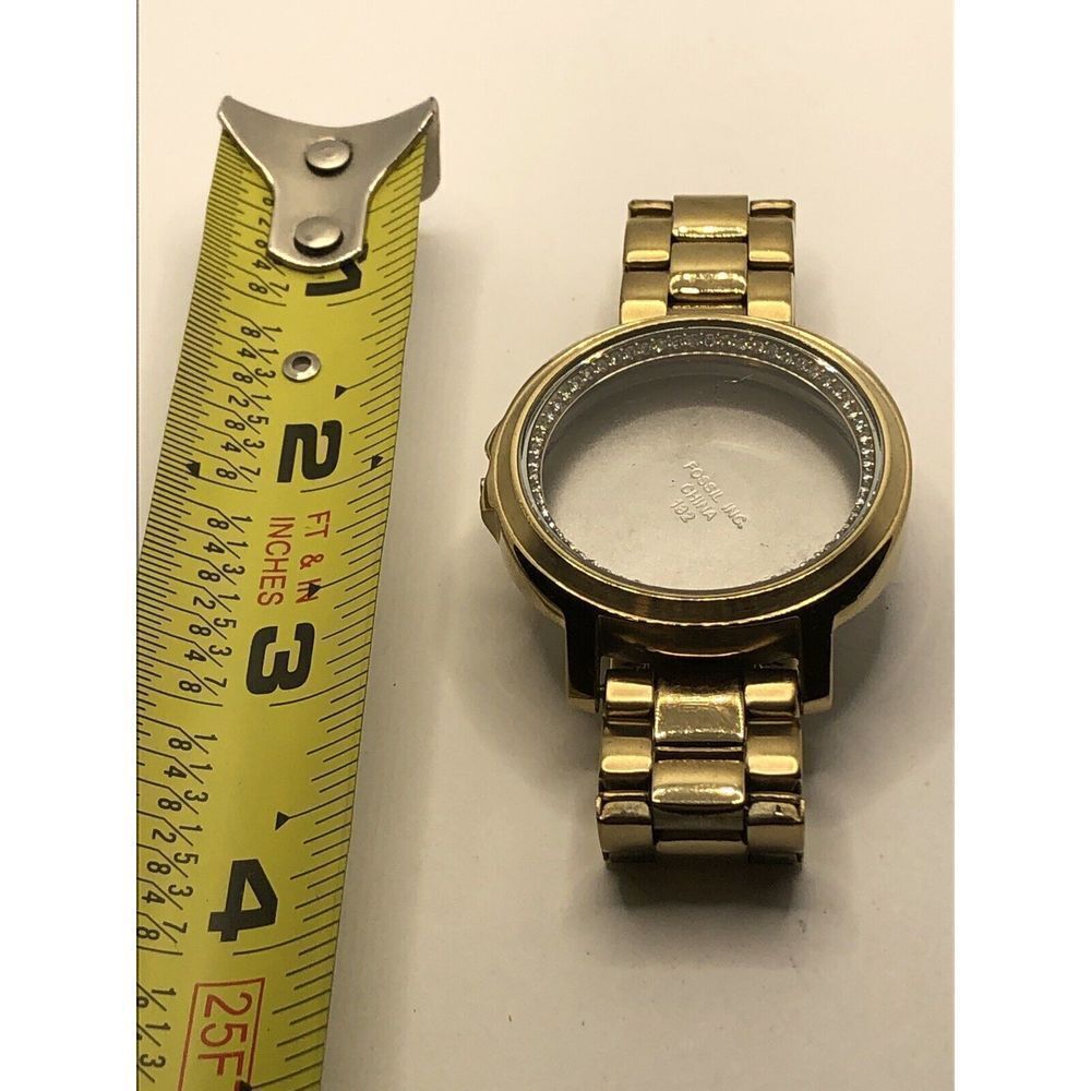 Fossil Watch Parts Band Case W/ Crystal Links White Gold 18mm PY137